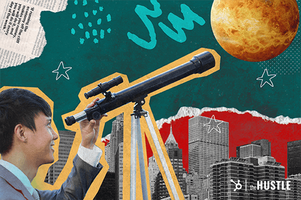 Adaptive leadership: a man looks into a telescope.